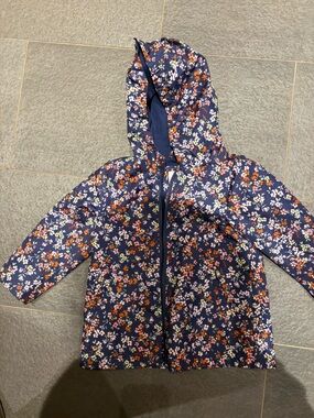 Carter's Navy Floral Zip Front Jacket with Pink and Orange Blooms